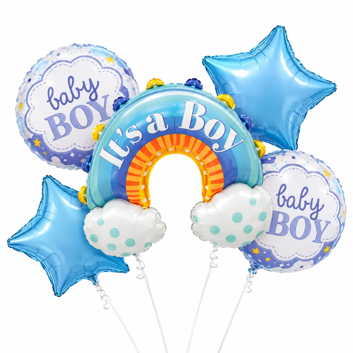 Baby Boy & Baby Girl 5-Piece Foil Balloon Decoration Set