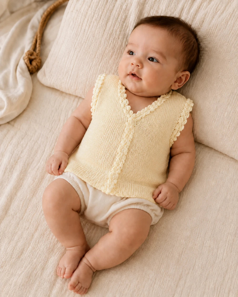 Kids Essentials Baby Knitted Sleeveless Sweater - Soft & Stylish Baby Wear