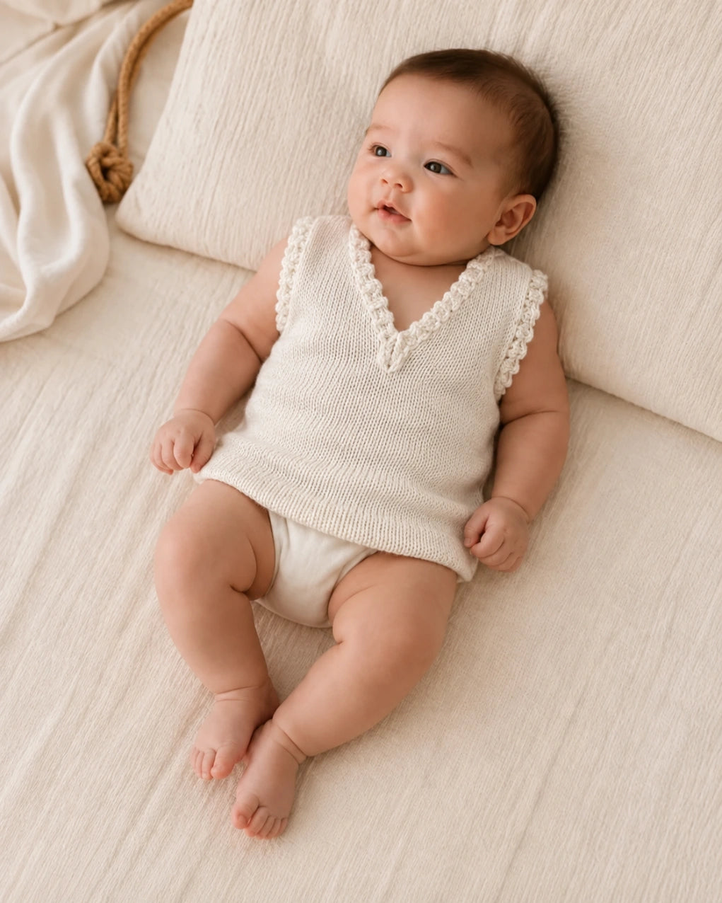 Baby Knitted Sleeveless Sweater - Soft & Stylish Baby Wear (Yellow)
