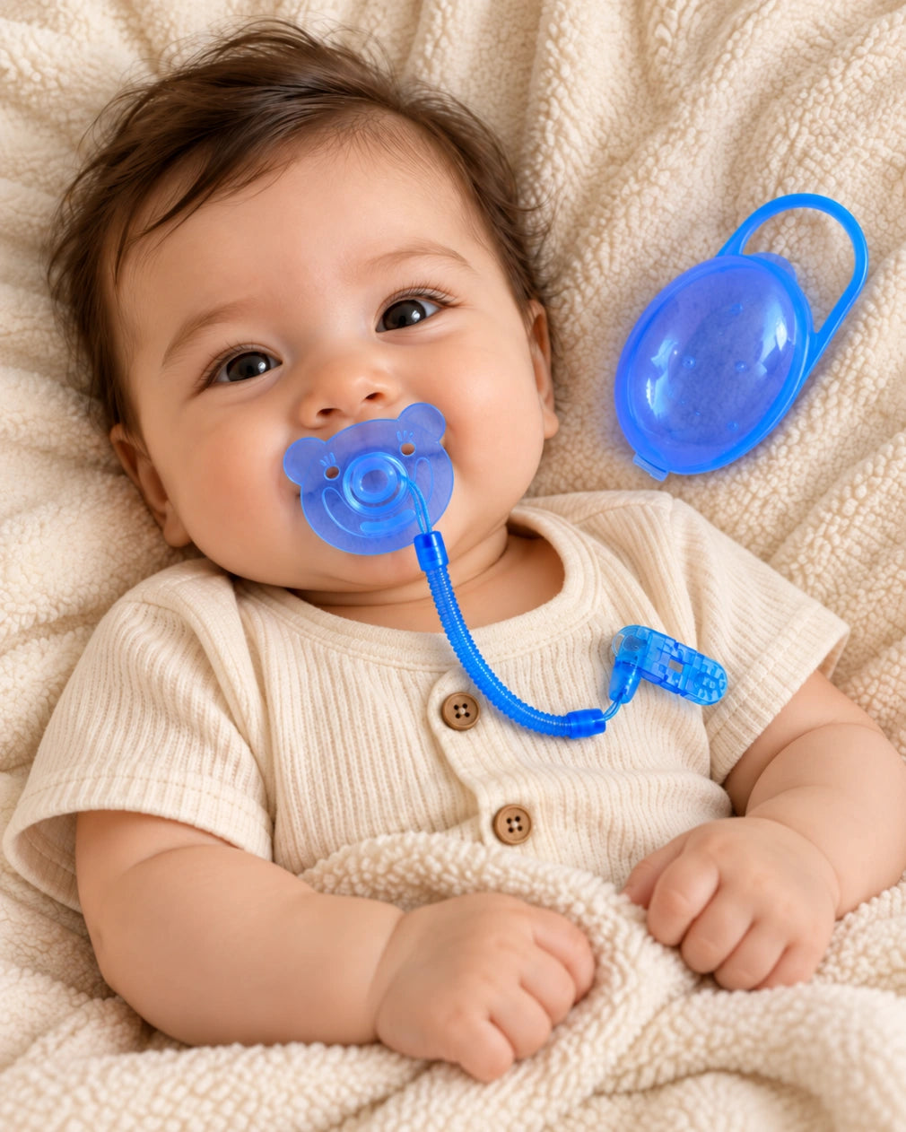 Baby Pacifier with Anti-Lost Clip Chain & Storage Case