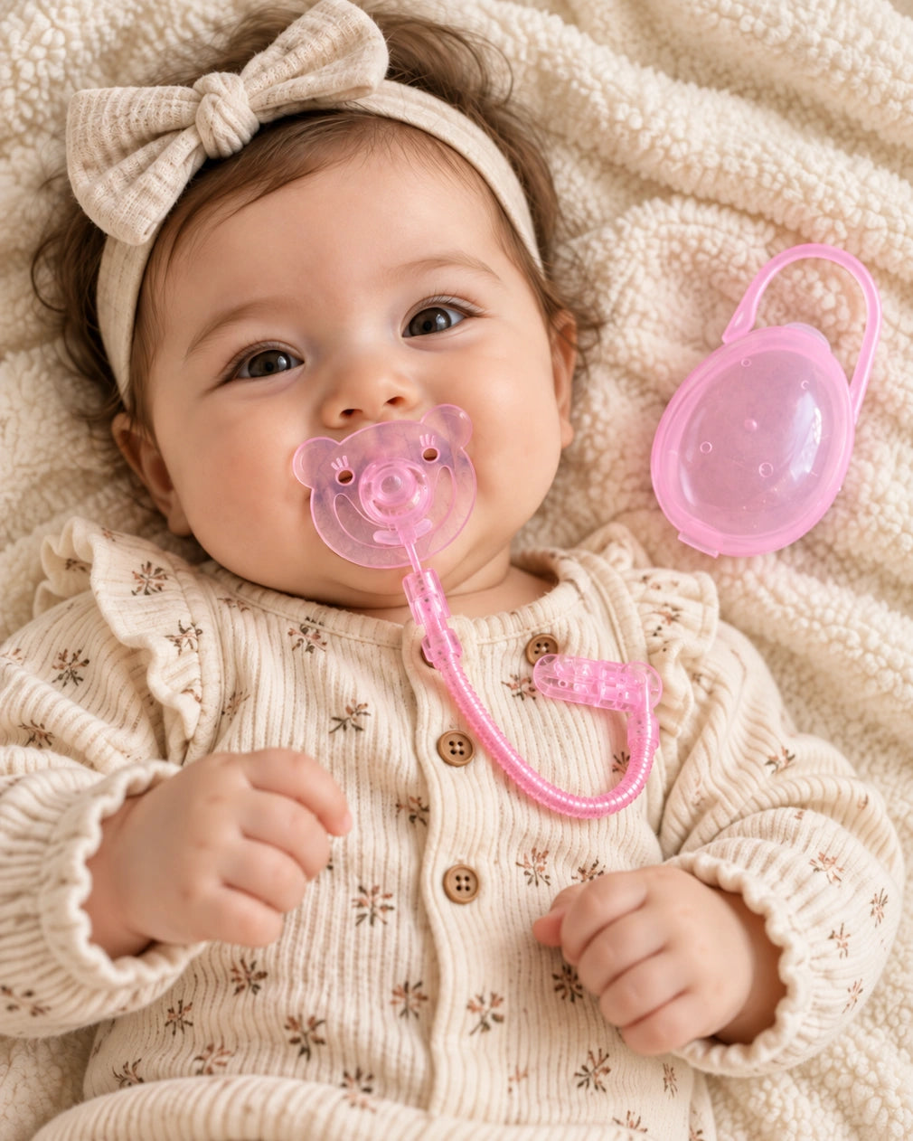 Baby Pacifier with Anti-Lost Clip Chain & Storage Case