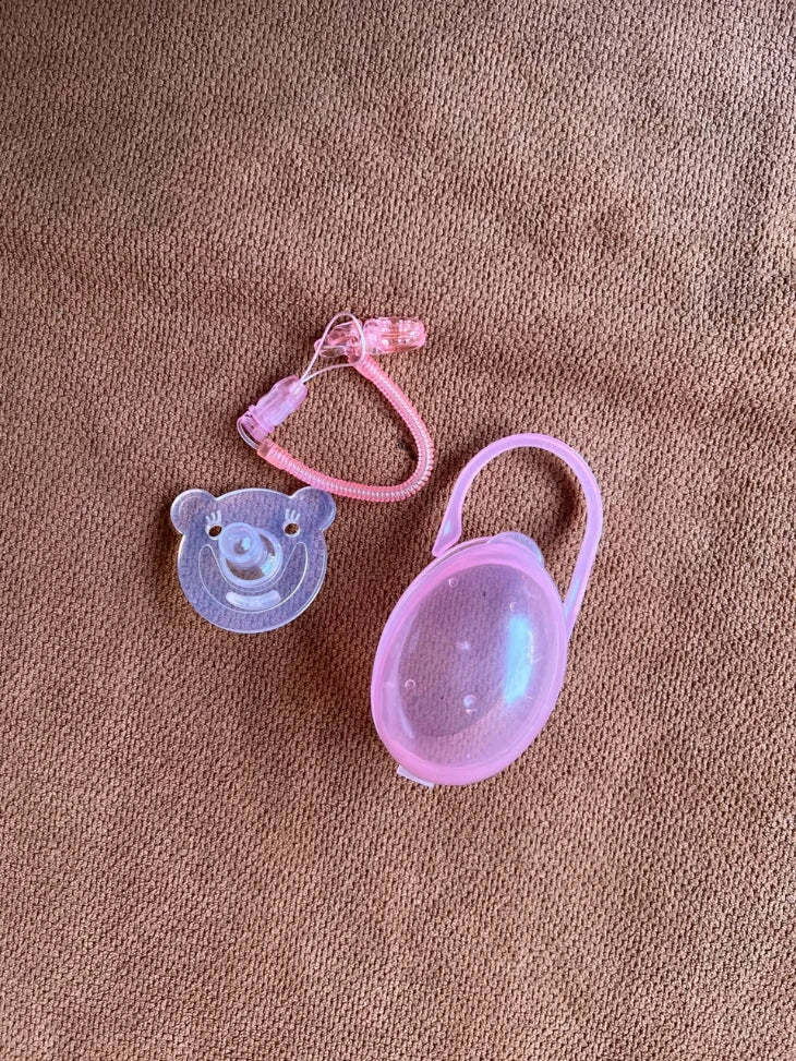 Baby Pacifier with Anti-Lost Clip Chain & Storage Case