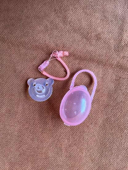 Baby Pacifier with Anti-Lost Clip Chain & Storage Case