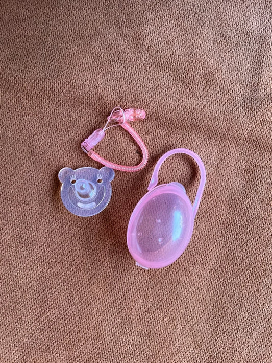 Baby Pacifier with Anti-Lost Clip Chain & Storage Case