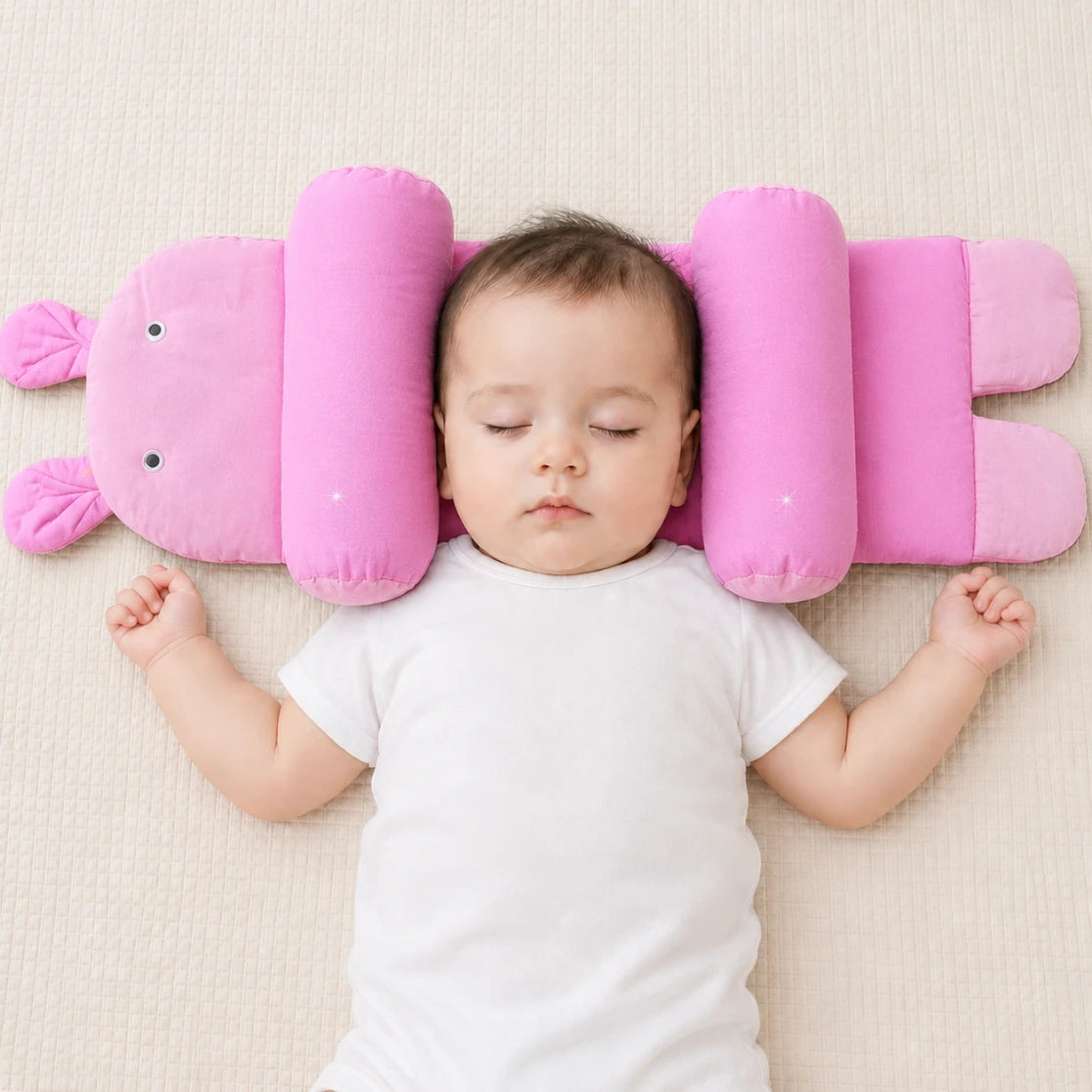 Kids Essentials Baby Support Pillow - Soft Padded Anti-Roll Cushion for Newborns