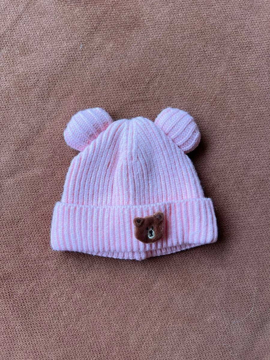 Cute Knitted Baby Bear Ear Winter Cap