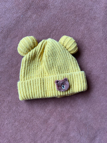 Cute Knitted Baby Bear Ear Winter Cap