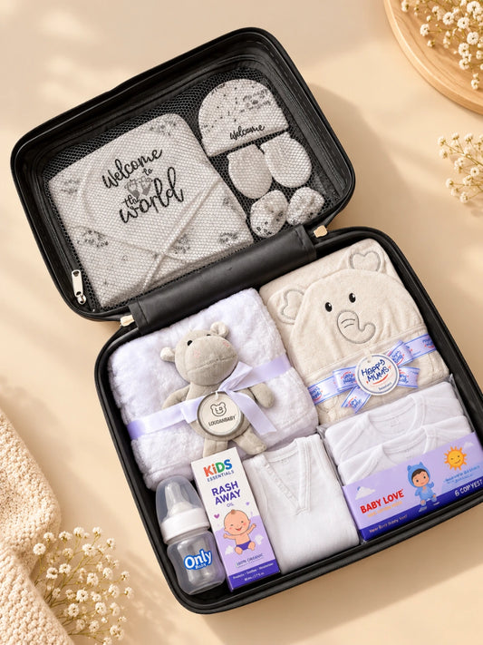 Premium Hard Shell Baby Diaper Organizer Bag - Travel & Hospital Essentials Case