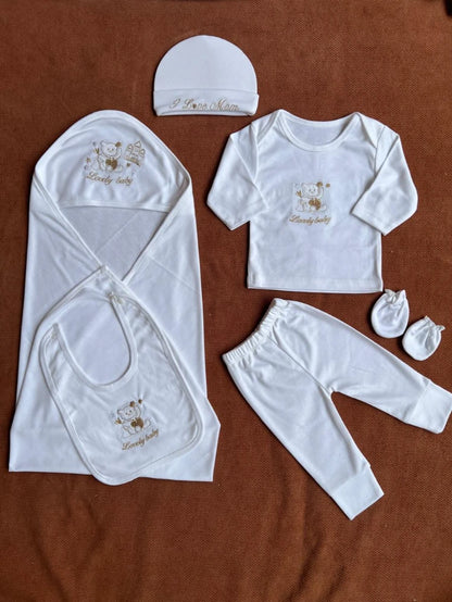 I Love Mom Newborn 7 Pcs Embroidered Starter Set