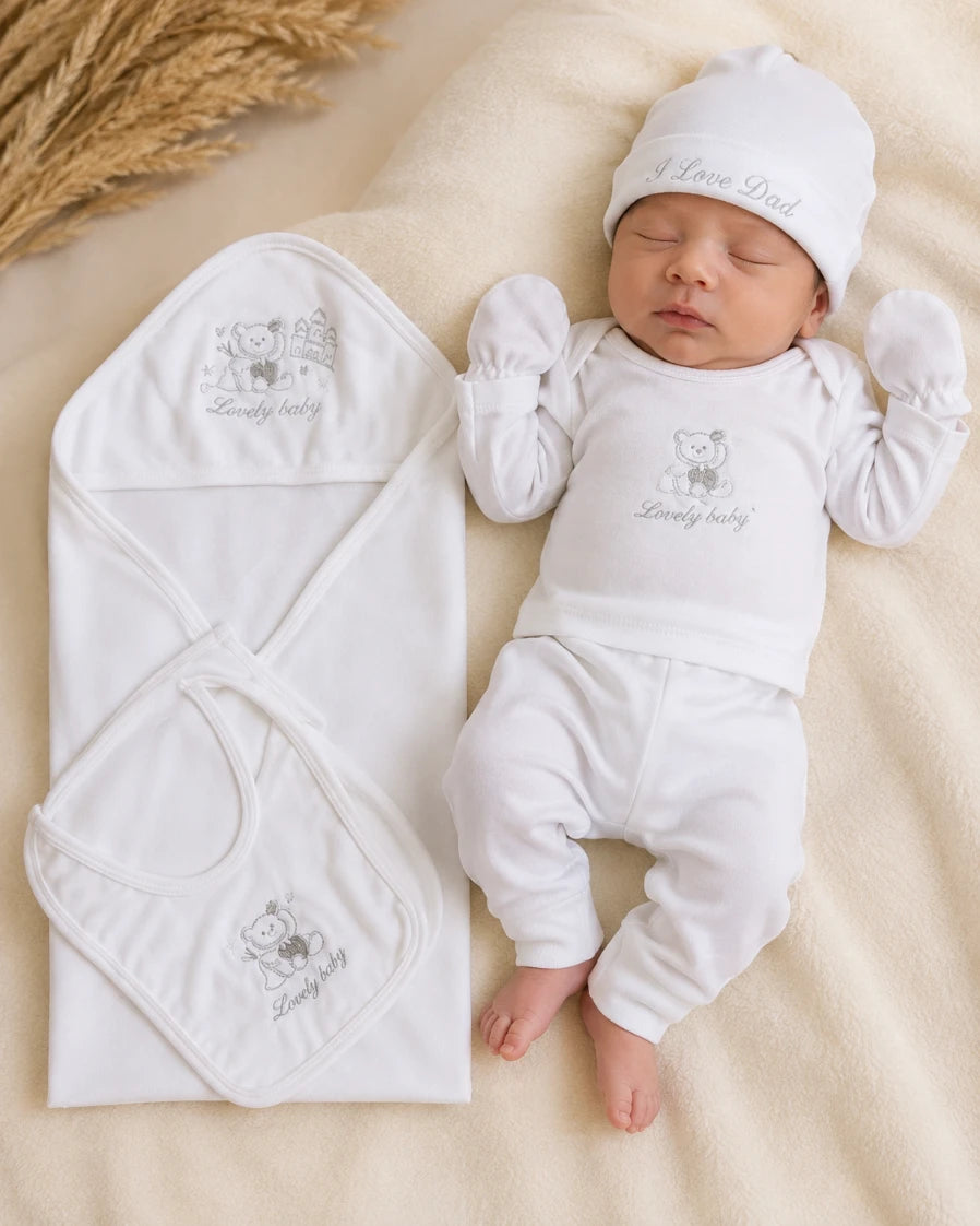 Kids Essentials I Love Dad Newborn 7 Pcs Embroidered Starter Set