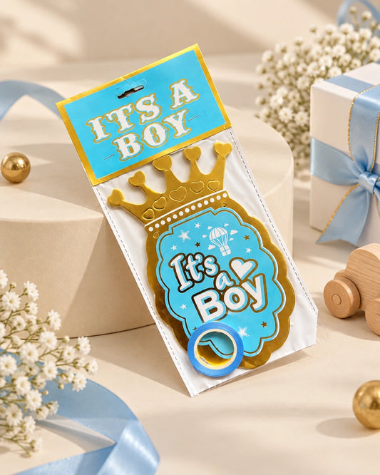 It's a Boy Crown Banner - Blue