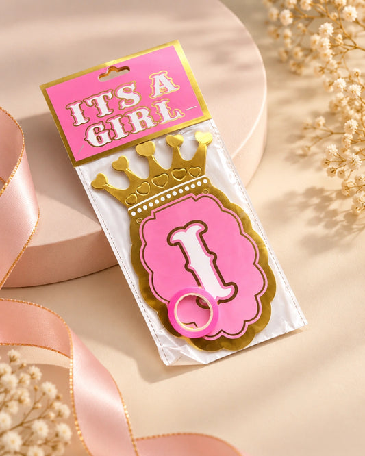 It's a Girl Crown Banner - Pink