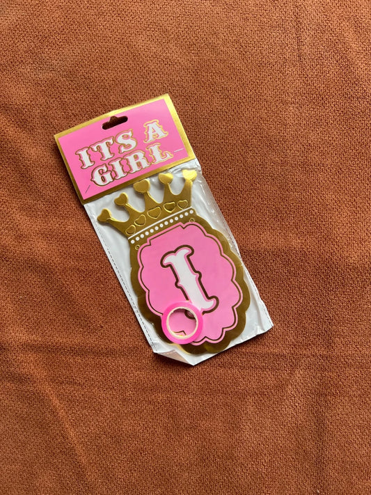 It's a Girl Crown Banner - Pink