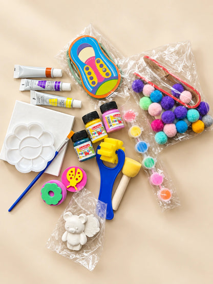 Kids Creative Activity Box - Complete Art, Painting & Sensory Play Kit