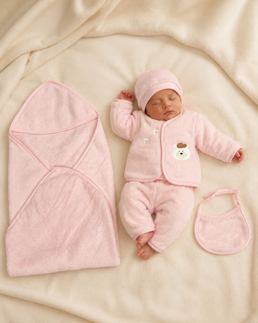 Kids Essentials Newborn 5 Pcs Soft Velvet Starter Set