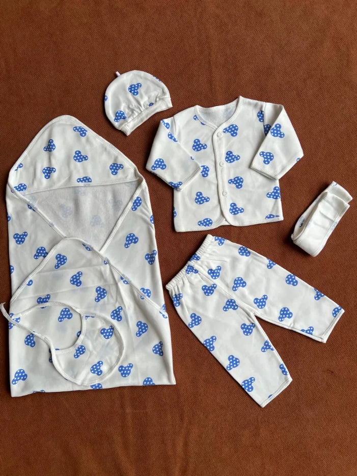 Newborn 11 Pcs Winter Fleece Starter Set –  Kitty Print