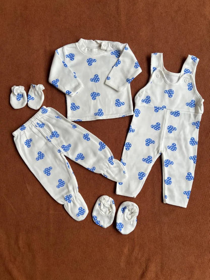 Newborn 11 Pcs Winter Fleece Starter Set –  Kitty Print