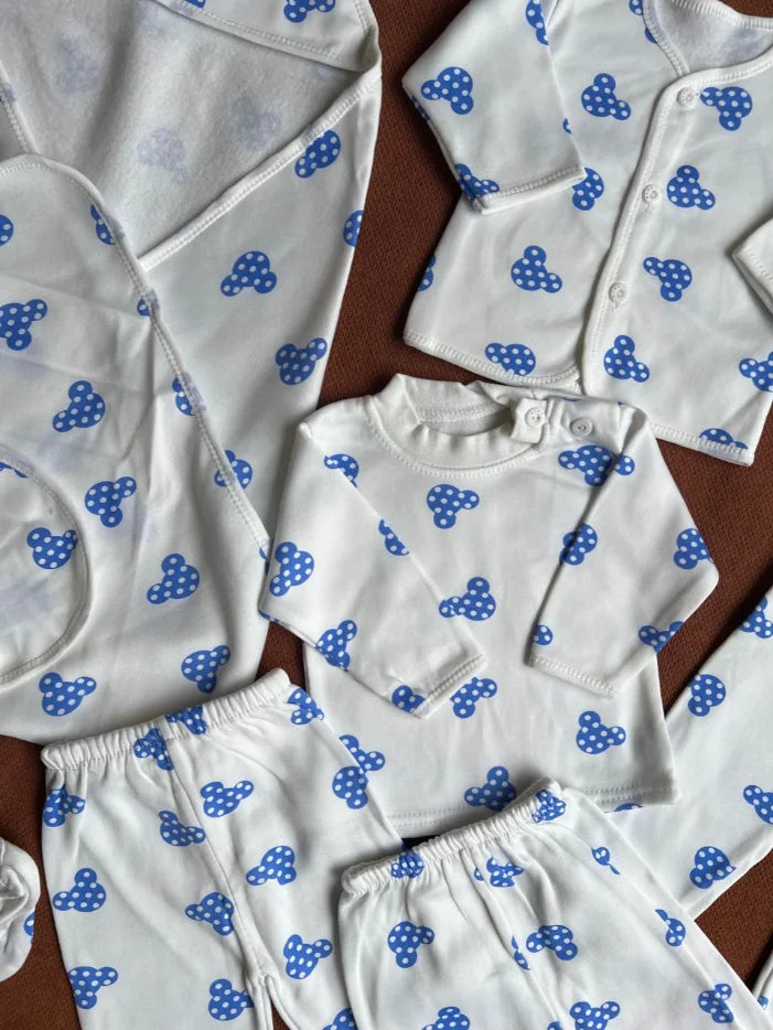 Newborn 11 Pcs Winter Fleece Starter Set –  Kitty Print