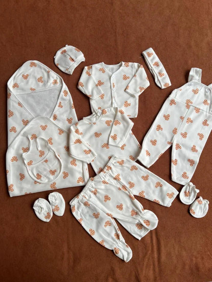 Newborn 11 Pcs Winter Fleece Starter Set –  Kitty Print