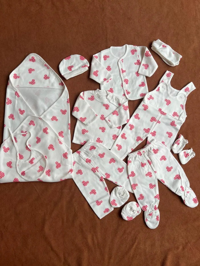 Newborn 11 Pcs Winter Fleece Starter Set –  Kitty Print