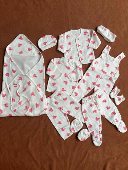 Newborn 11 Pcs Winter Fleece Starter Set –  Kitty Print