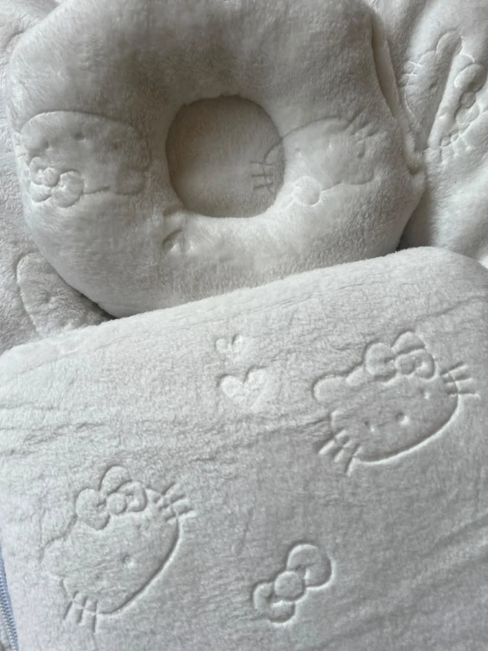 Newborn Baby Carry Nest with Head Support Pillow - Kitty Design