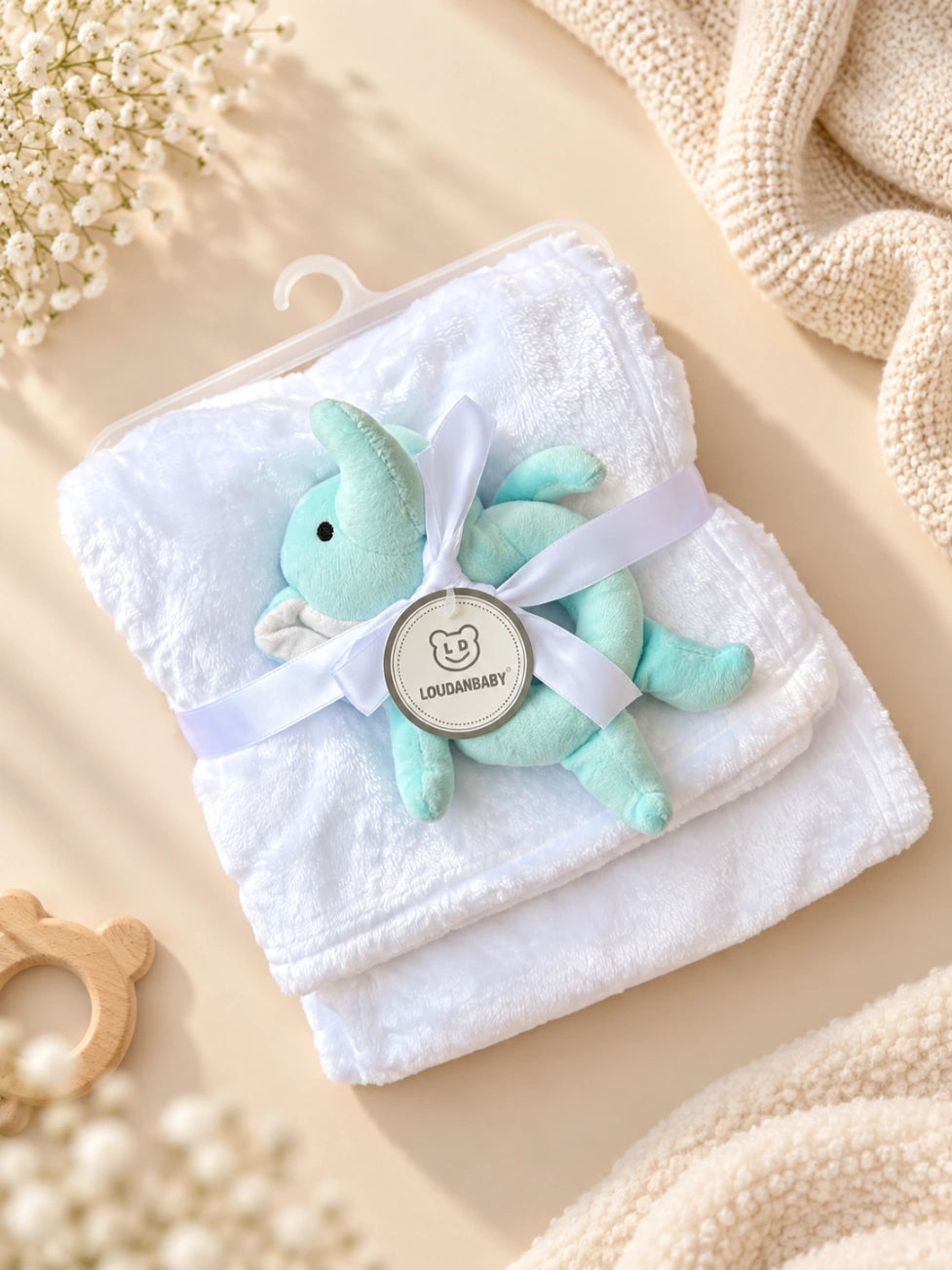 Baby Wrapping Shawl with Cute Teddy Toy - Soft & Cozy Newborn Wrap