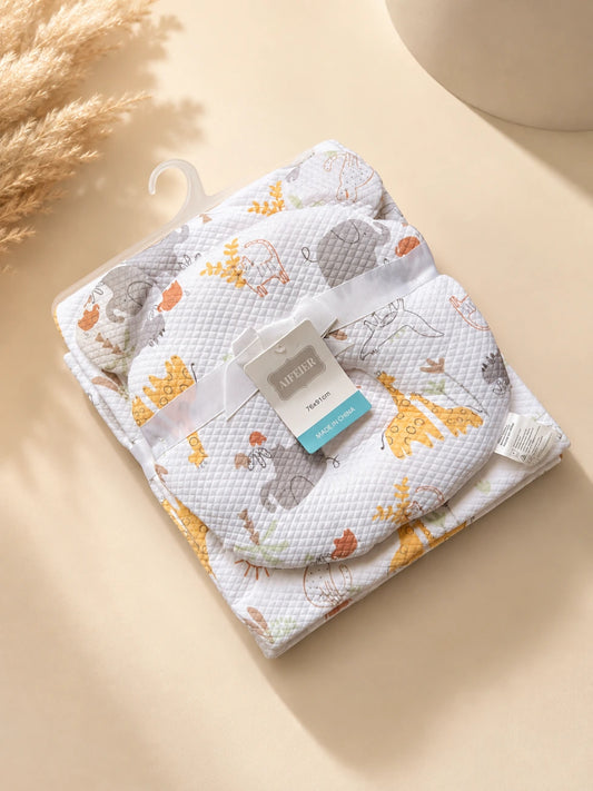 Premium Baby Blanket & Head-Shaping Pillow Set - 76 × 91 cm