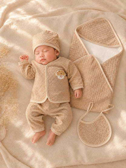 Kids Essentials 5 Piece Winter Velvet Newborn Baby Starter Set