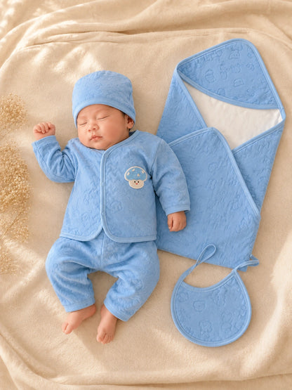 Kids Essentials 5 Piece Winter Velvet Newborn Baby Starter Set