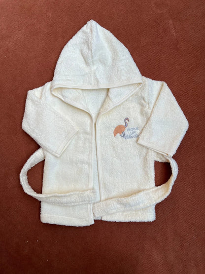 Soft Hooded Baby Bathrobe with Belt
