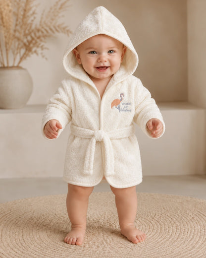 Soft Hooded Baby Bathrobe with Belt