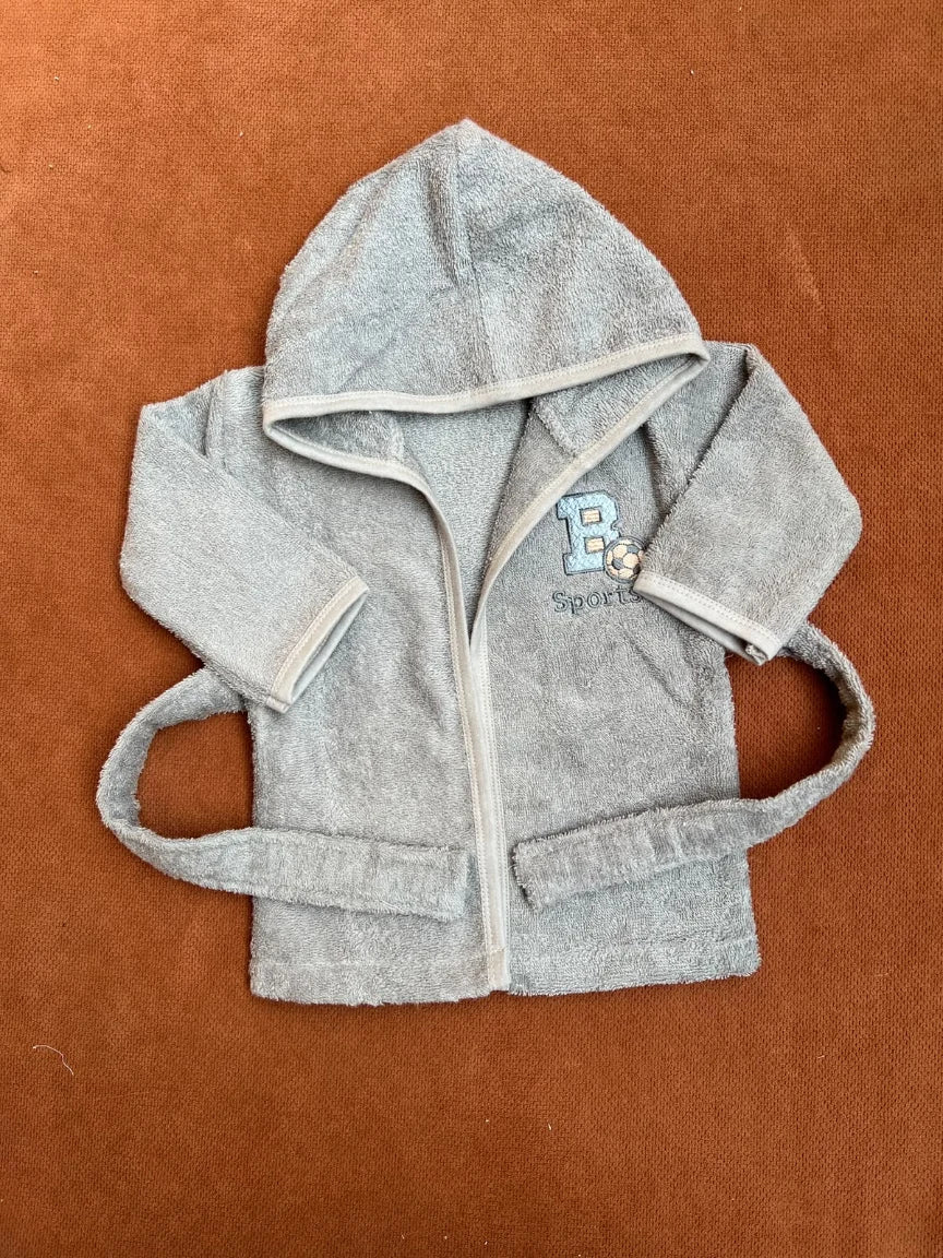 Kids Essentials Soft Hooded Baby Bathrobe with Belt