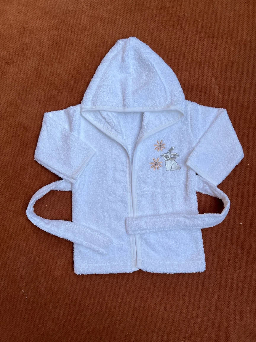 Kids Essentials Soft Hooded Baby Bathrobe with Belt