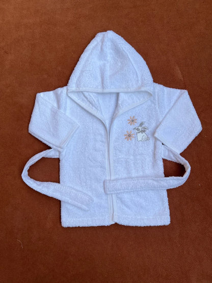 Kids Essentials Soft Hooded Baby Bathrobe with Belt