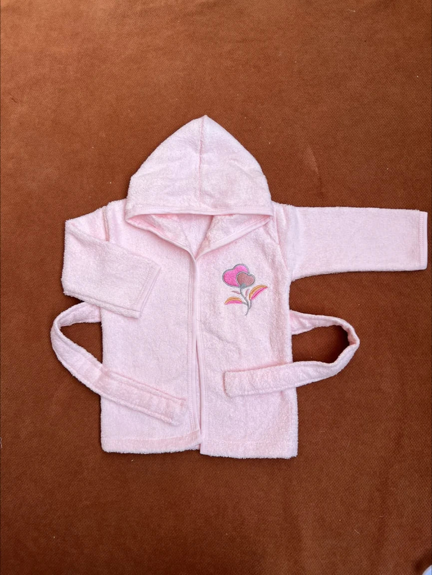 Kids Essentials Soft Hooded Baby Bathrobe with Belt