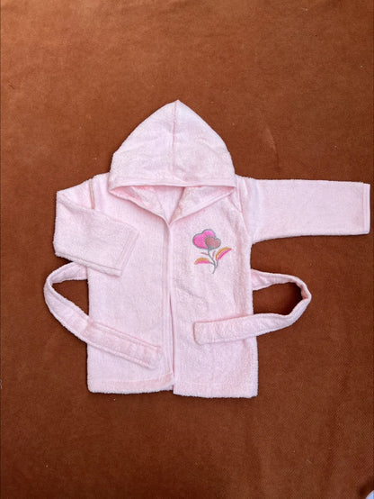 Kids Essentials Soft Hooded Baby Bathrobe with Belt