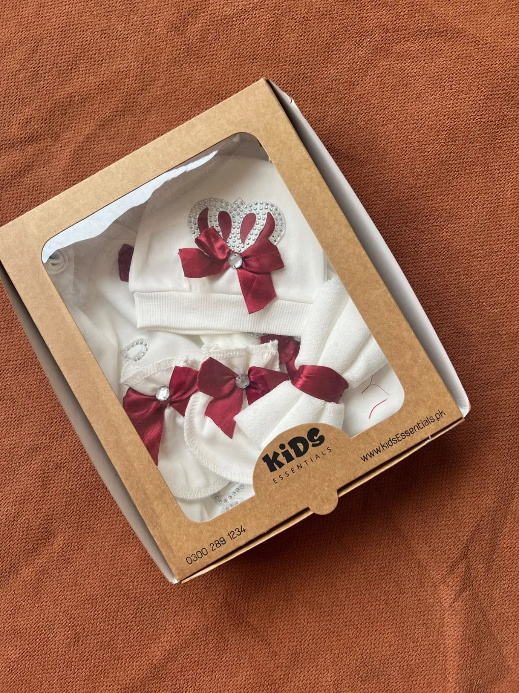 Winter Fleece Turkish-Style Newborn "PRINCESS" Starter Set (Mehroon)