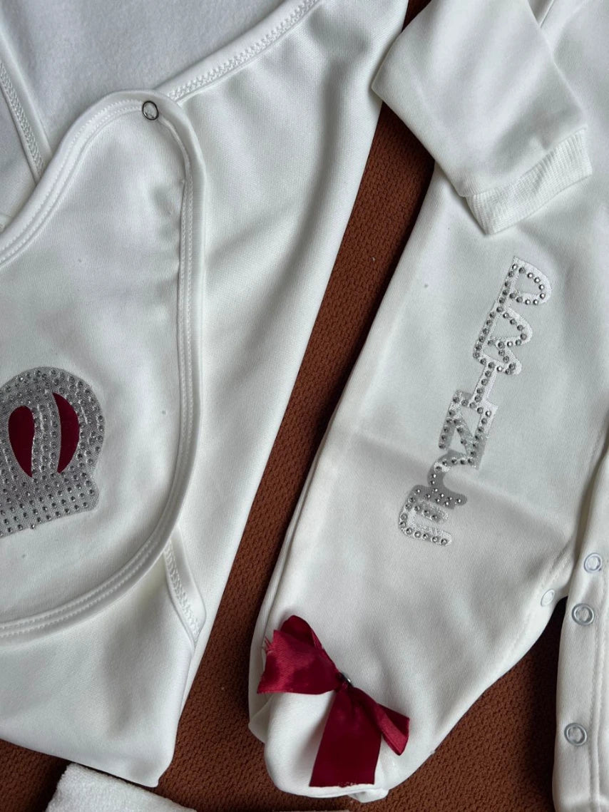 Winter Fleece Turkish-Style Newborn "PRINCE" Starter Set (Mehroon)