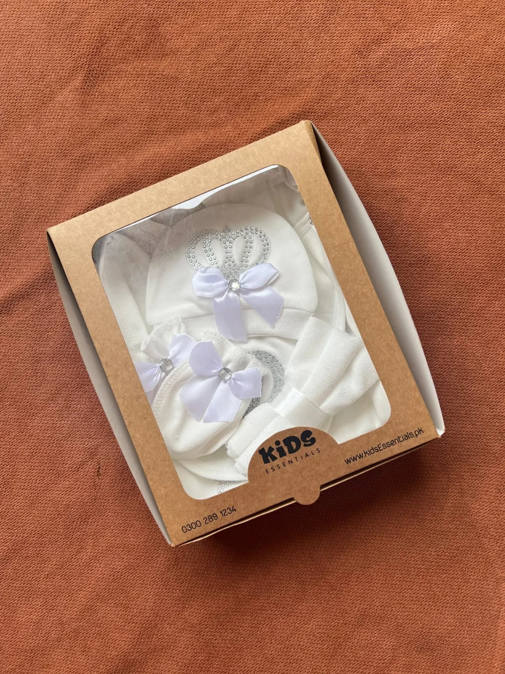 Winter Fleece Turkish-Style Newborn "PRINCESS" Starter Set (White)