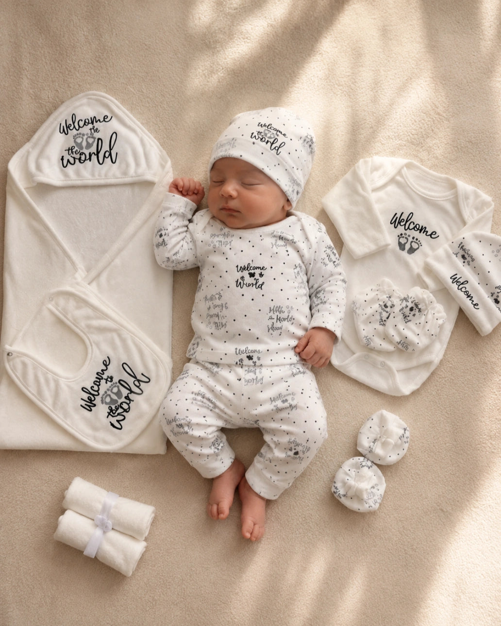Winter Fleece Welcome to the World Newborn Starter Set