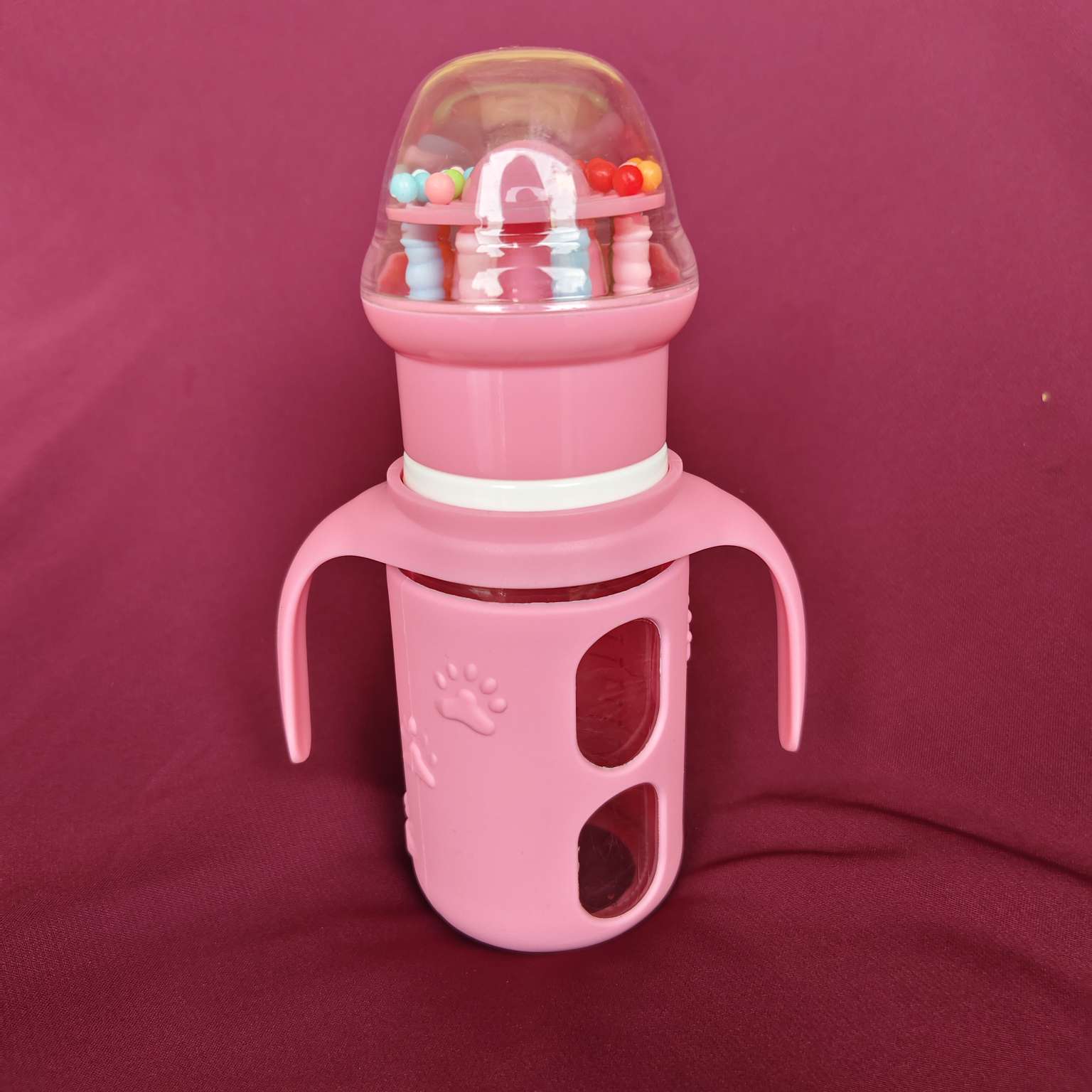 kidsessentials baby feeder pink glass yes 120ml GF2P