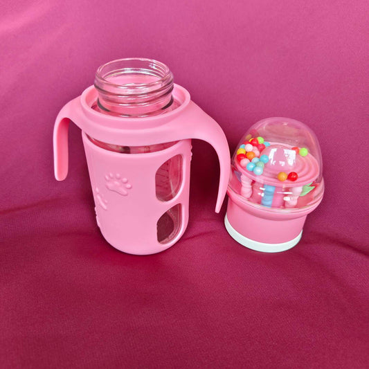 kidsEssentials baby feeder pink glass yes 120ml GF2P2