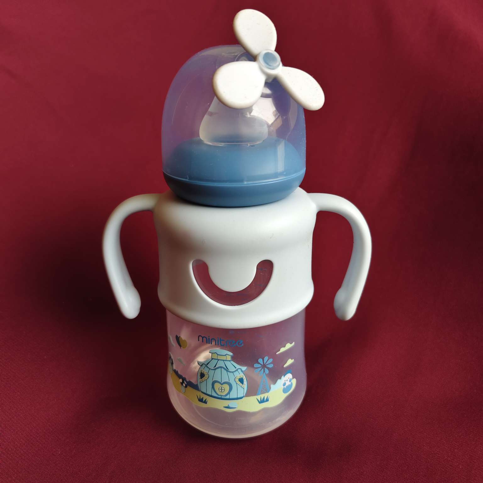 kidsessentials baby feeder wide neck blue Glass minitree 270ml GF4B