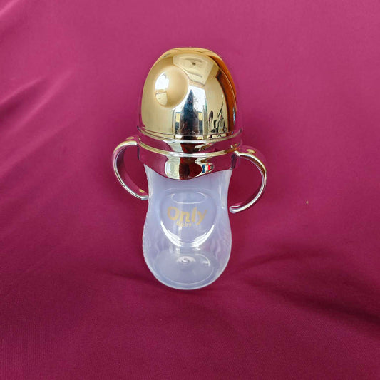 kidsessentials baby feeder wide neck shinny golden plastic only 260ml PF4G
