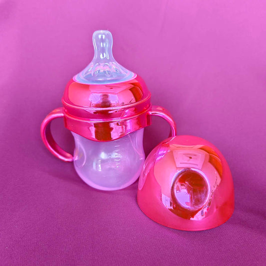 kidsessentials baby feeder wide neck shinny pink plastic Only 125ml PF1P