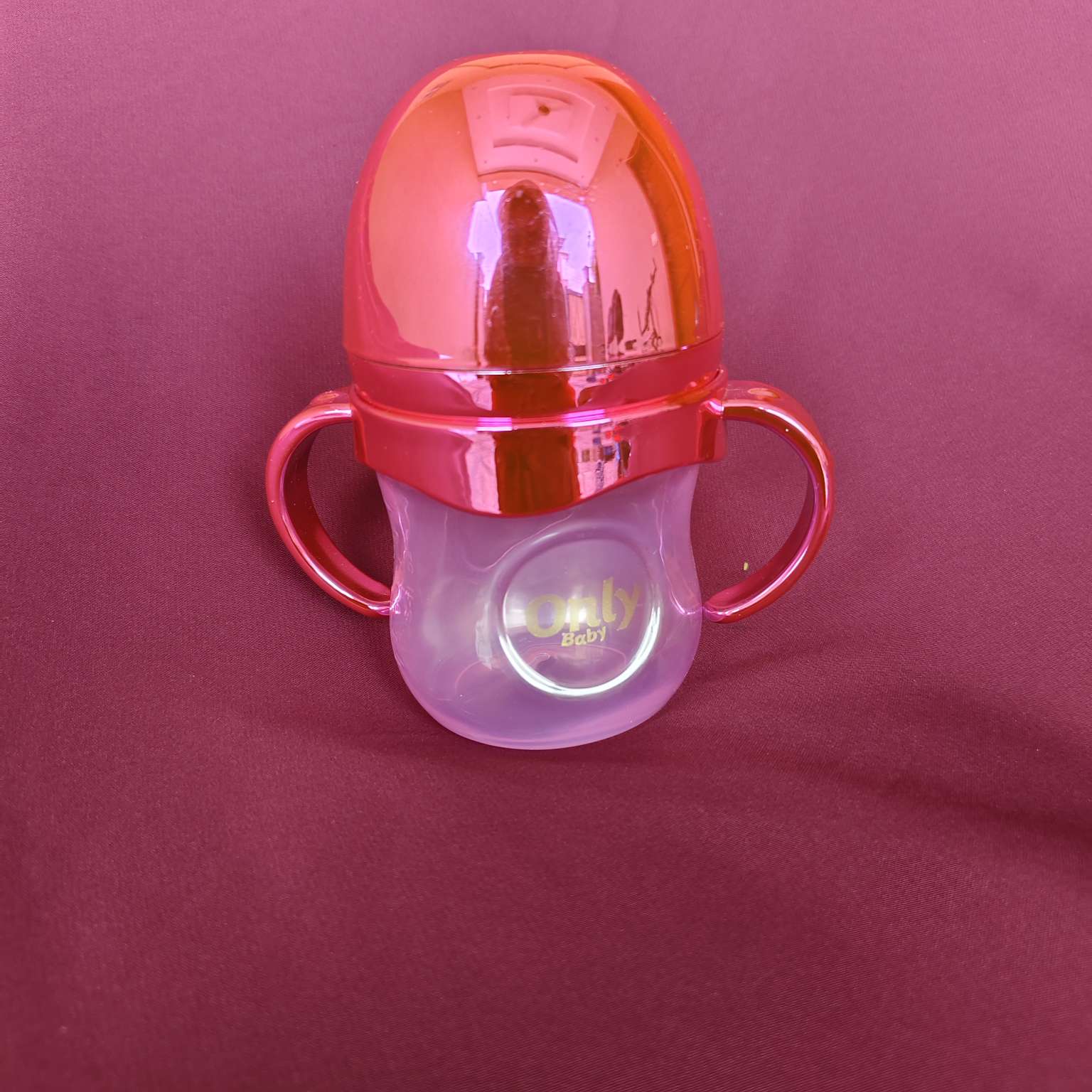 kidsessentials baby feeder wide neck shinny pink plastic Only 125ml PF1P2