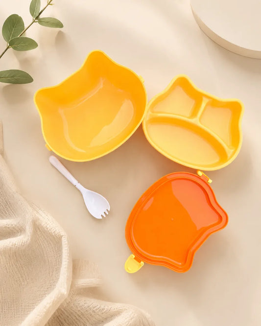 Bear-Shaped Kids Lunch Box with Spoon