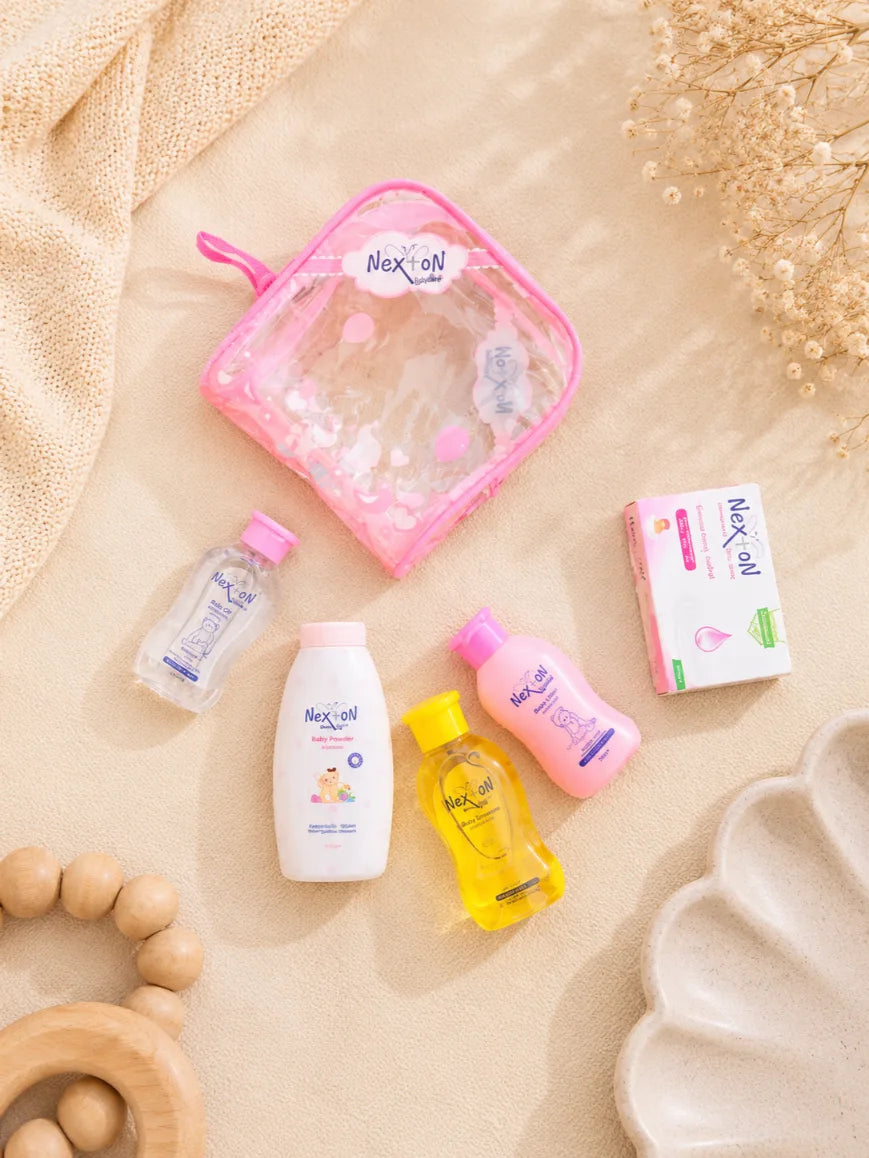 Nexton Pouch – Baby Skincare (Pink)