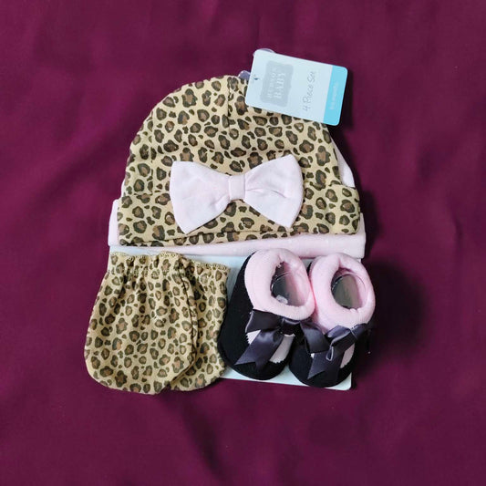 pack of 2 caps, mittens, booties (2)